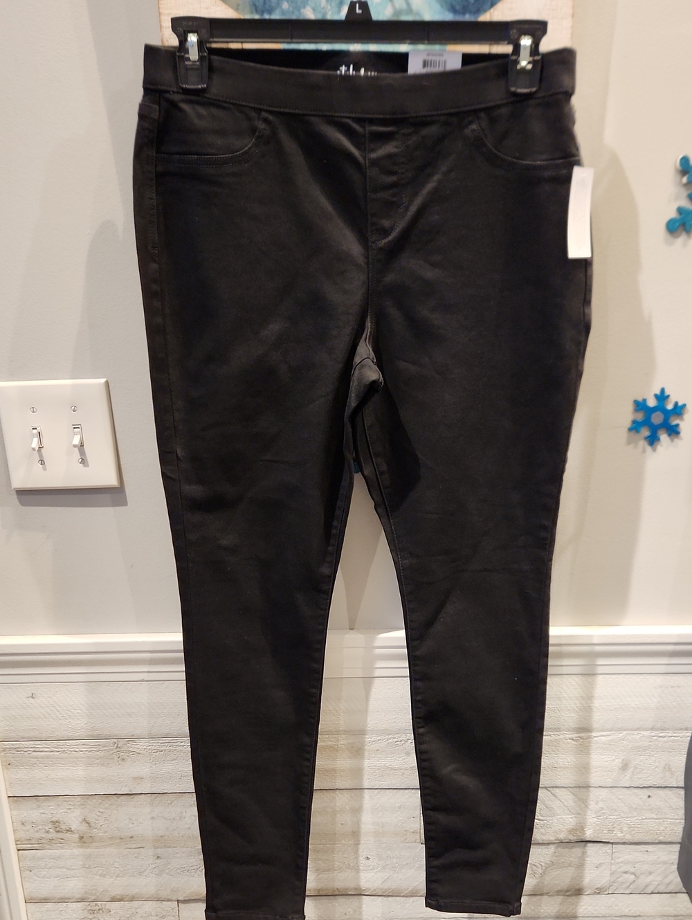 NWT Style & Co. Black Stretch Skinny Jeggings Mid-rise Sz L